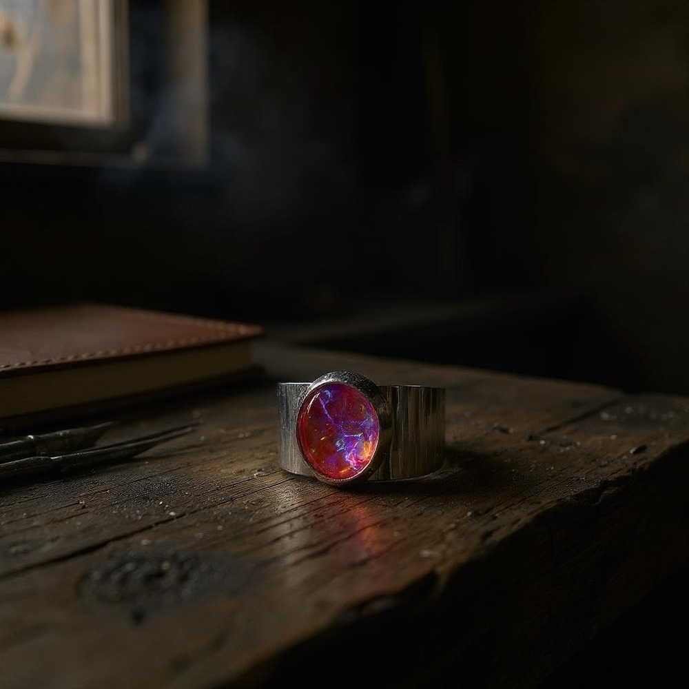 Dragons breath ring. Sterling Wrap Around Adjustable Ring Size 8